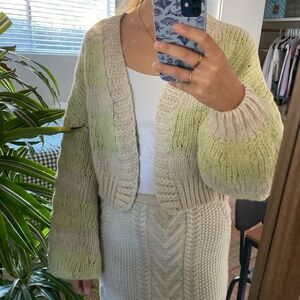 Cream and green striped sweater!